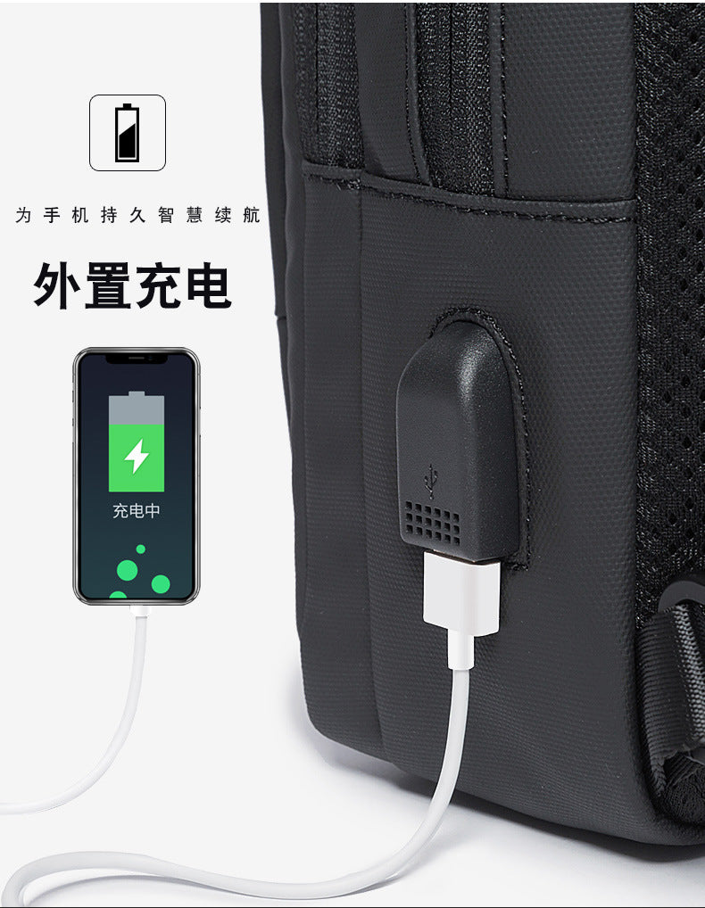 BANGE Men Bag Oxford USB Sling bag 7.9 inch Male Chest Bag Crossbody Bag For Man Moto Biker Shoulder Bags Black New Fashion Bag