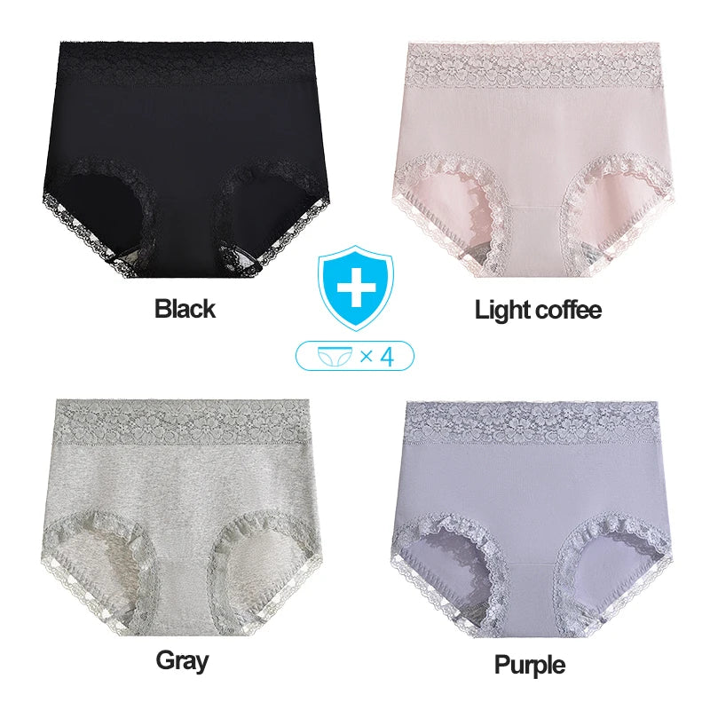 Gentle.Bear High Waist Lace Cotton Women's Panties Large Size XXXXL Breathable Women Underwear Elastic Soft Ladies briefs
