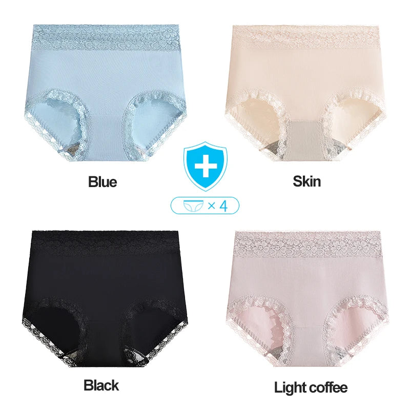Gentle.Bear High Waist Lace Cotton Women's Panties Large Size XXXXL Breathable Women Underwear Elastic Soft Ladies briefs