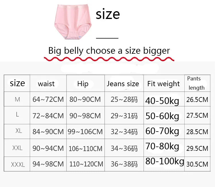 6pcs Women's underwear cotton Panties high waist high quality lingerie breathable wholesale large size 40-90kg cute Briefs