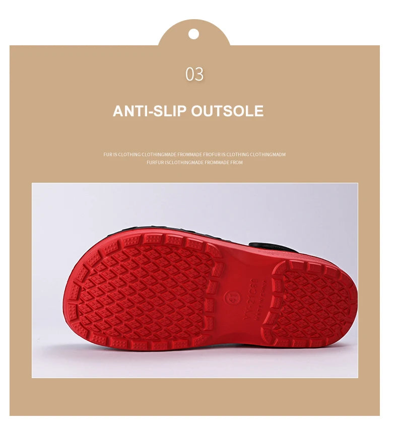 Men Chef Clogs Men Kitchen Shoes EVA Injection Shoes Anti-slip Outsole Comfortable Garden Clogs Waterproof Sandal Big Size 39-49