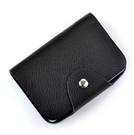 New Fashion 26 Slots Genuine Leather Business Card Holder Organizer Hasp Men Bank Credit Card Case Bag Women ID Wallet