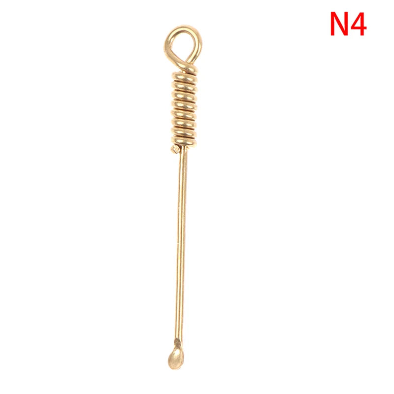1pc Ear Spoons Retro Brass Dragon Portable Ear Cleaning Tool Ear Pick Ear Wax Remover Curette Cleaner Keychain Pendants