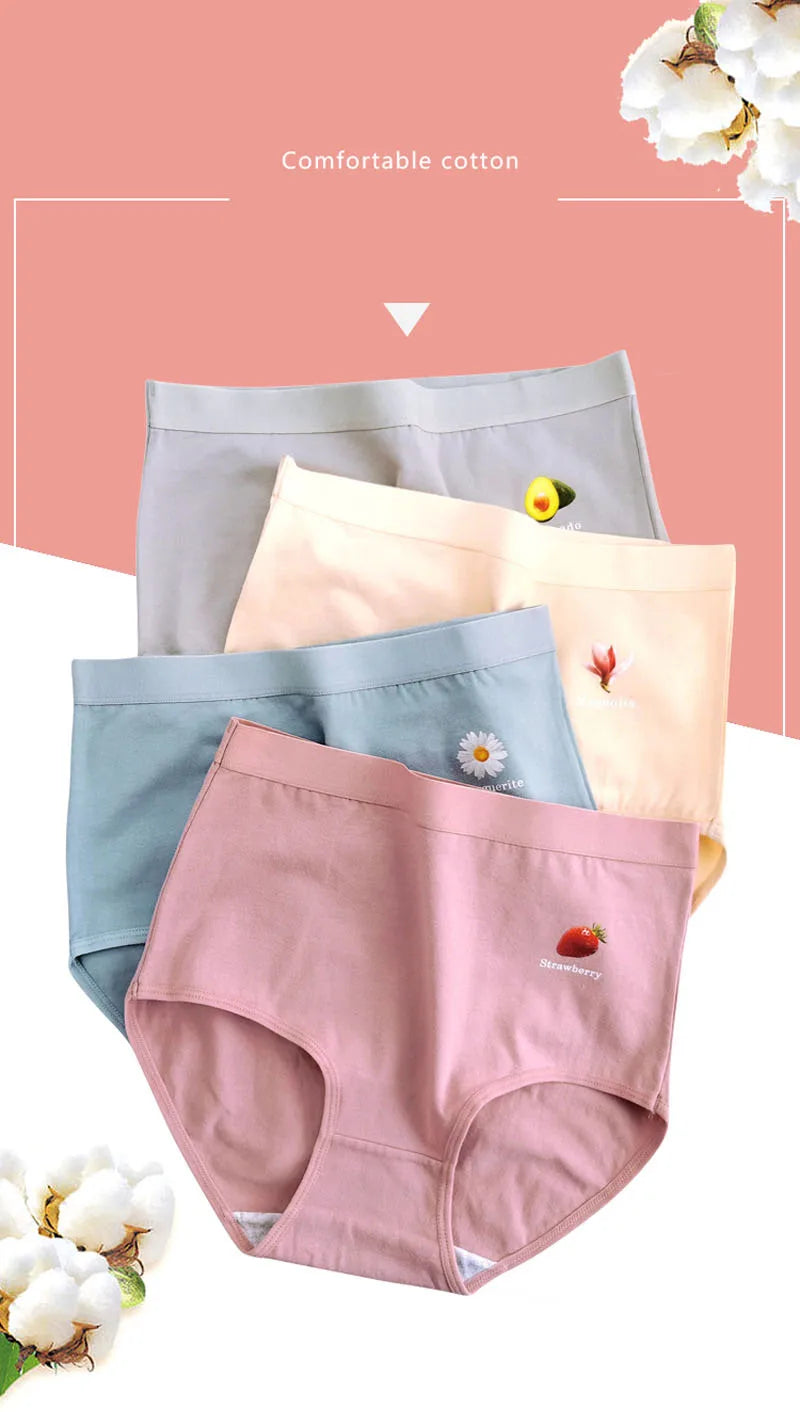 6pcs Women's underwear cotton Panties high waist high quality lingerie breathable wholesale large size 40-90kg cute Briefs
