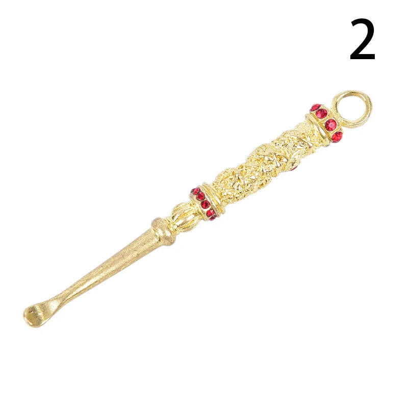 1pc Ear Spoons Retro Brass Dragon Portable Ear Cleaning Tool Ear Pick Ear Wax Remover Curette Cleaner Keychain Pendants