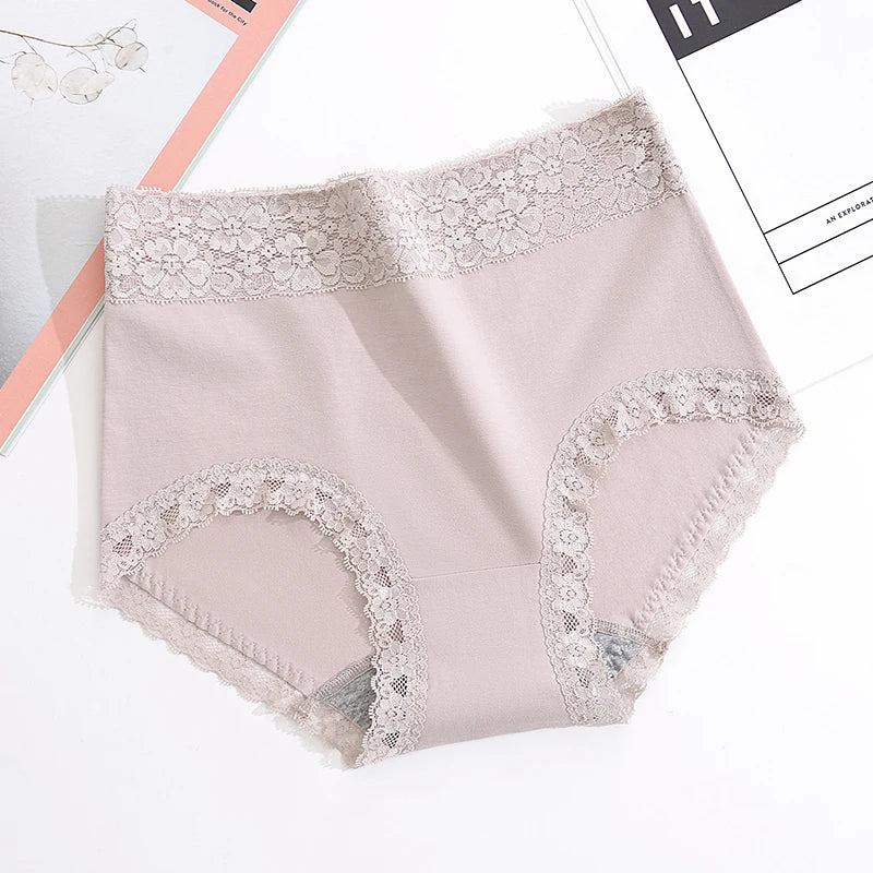 Gentle.Bear High Waist Lace Cotton Women's Panties Large Size XXXXL Breathable Women Underwear Elastic Soft Ladies briefs