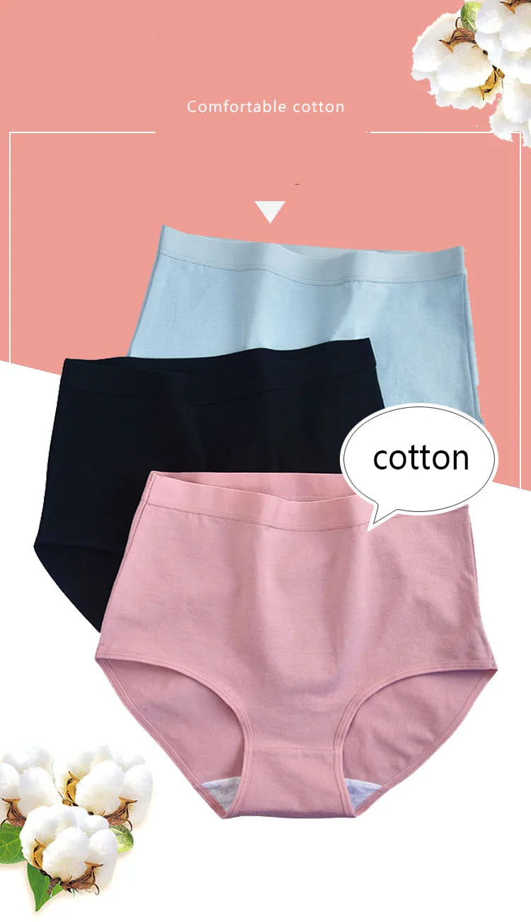 6pcs Women's underwear cotton Panties high waist high quality lingerie breathable wholesale large size 40-90kg cute Briefs