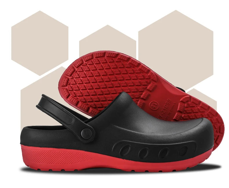 Men Chef Clogs Men Kitchen Shoes EVA Injection Shoes Anti-slip Outsole Comfortable Garden Clogs Waterproof Sandal Big Size 39-49