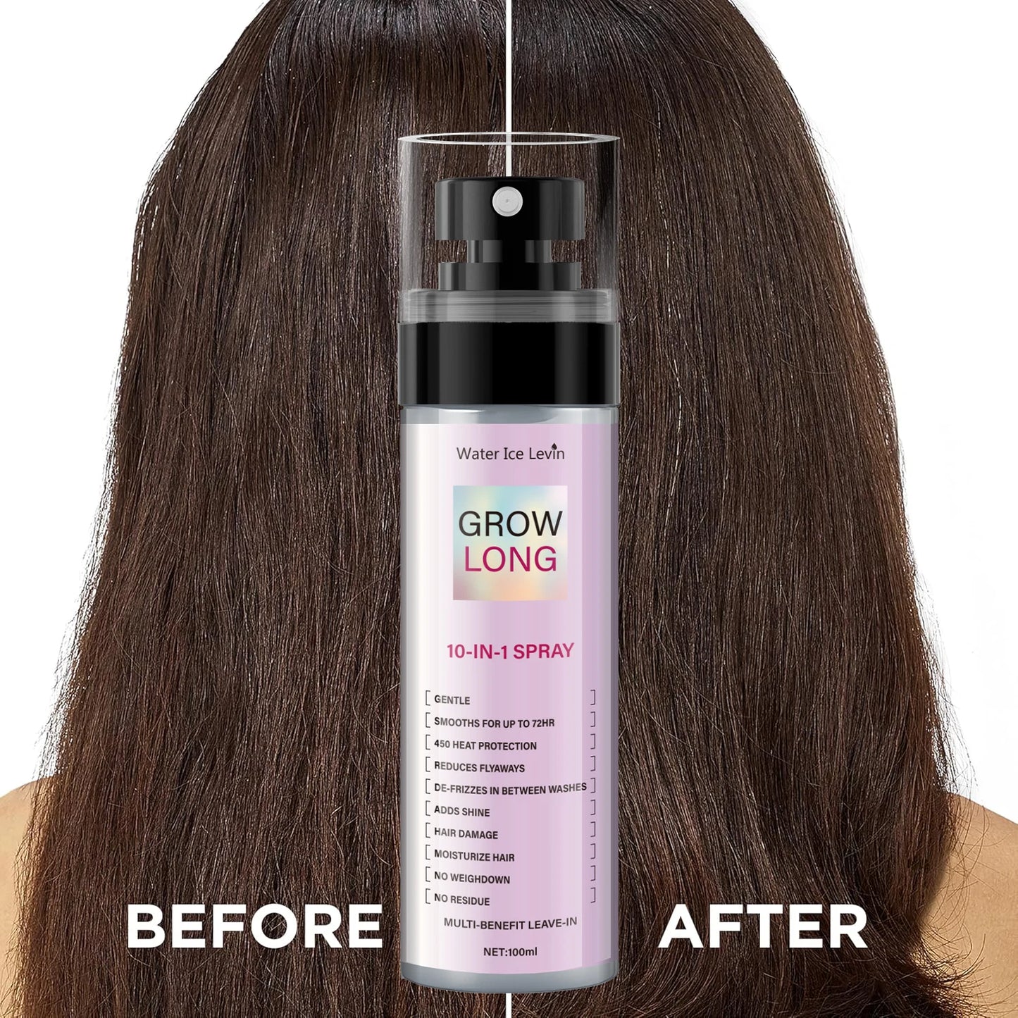 100ml, 10 in 1 Long Hair Care Spray, Innovative Technology to Achieve All-Round Care, Create Natural Lotus Pine Feeling, Gently Sprayed with Various Hair Problems