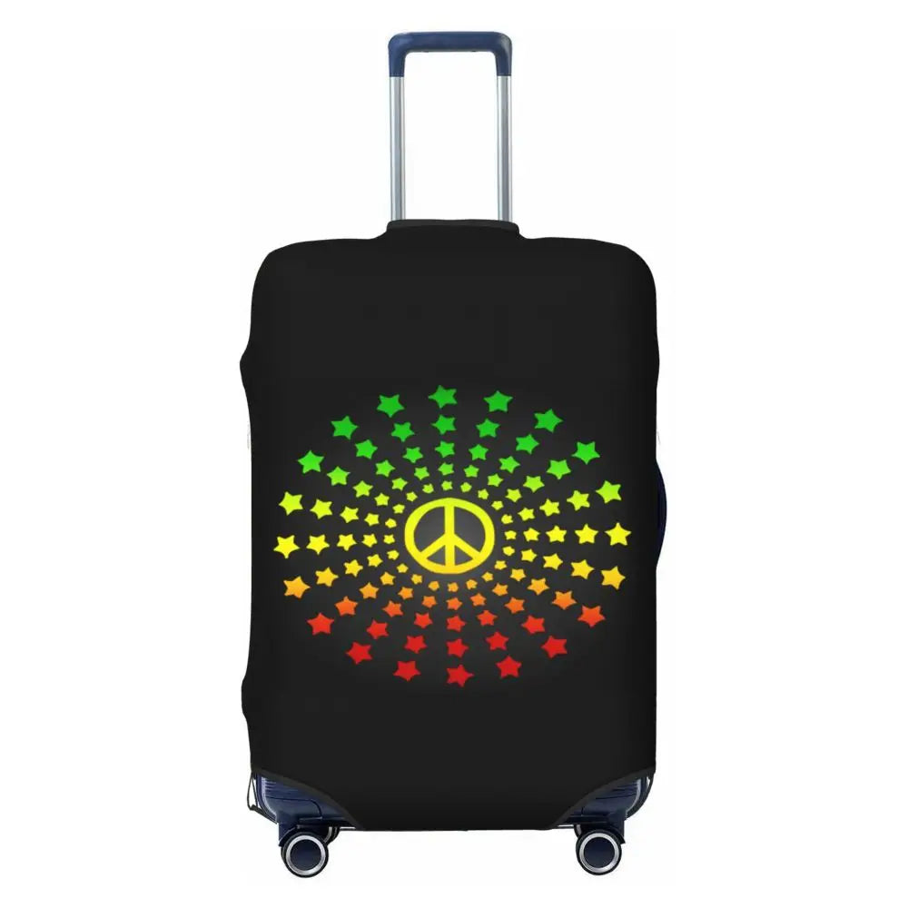 Custom Cute Jamaica Rasta Judah Lion Rastafari Flag Luggage Cover Protector Dust Proof Travel Suitcase Covers