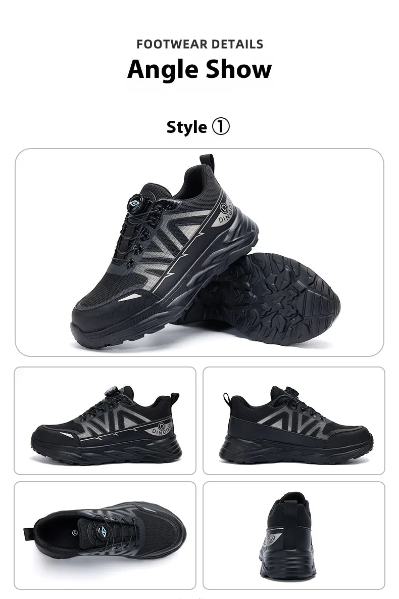 Rotating Button Men Shoes Security Sneakers Steel Toe Shoes Puncture-Proof work Shoes Anti-smash Sport Safety Shoes Protective