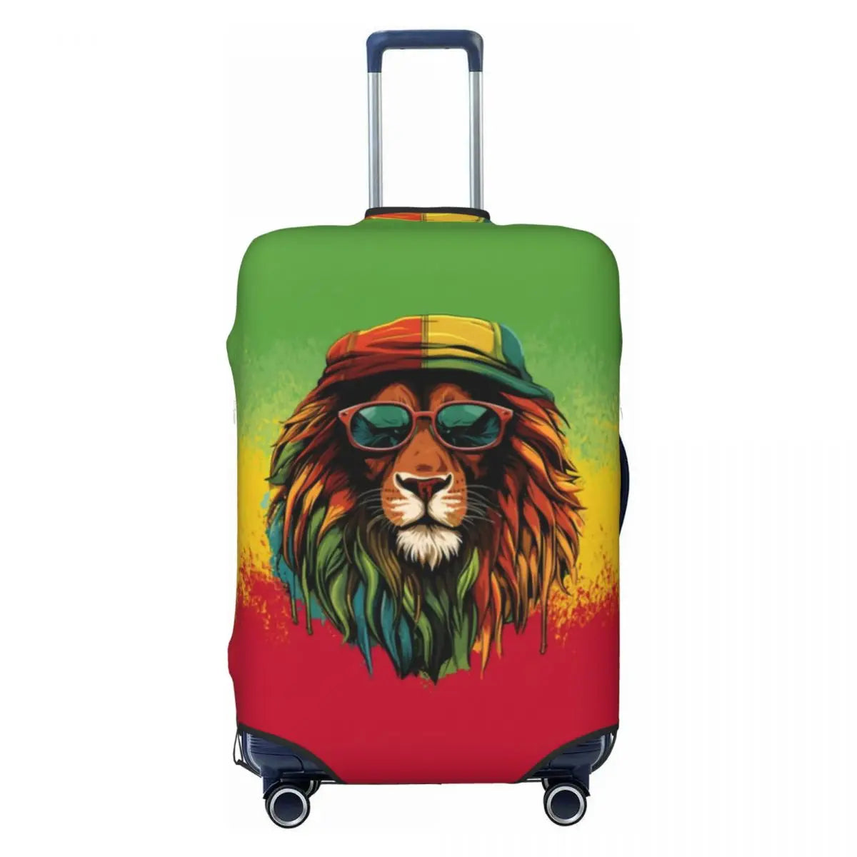 Custom Cute Jamaica Rasta Judah Lion Rastafari Flag Luggage Cover Protector Dust Proof Travel Suitcase Covers