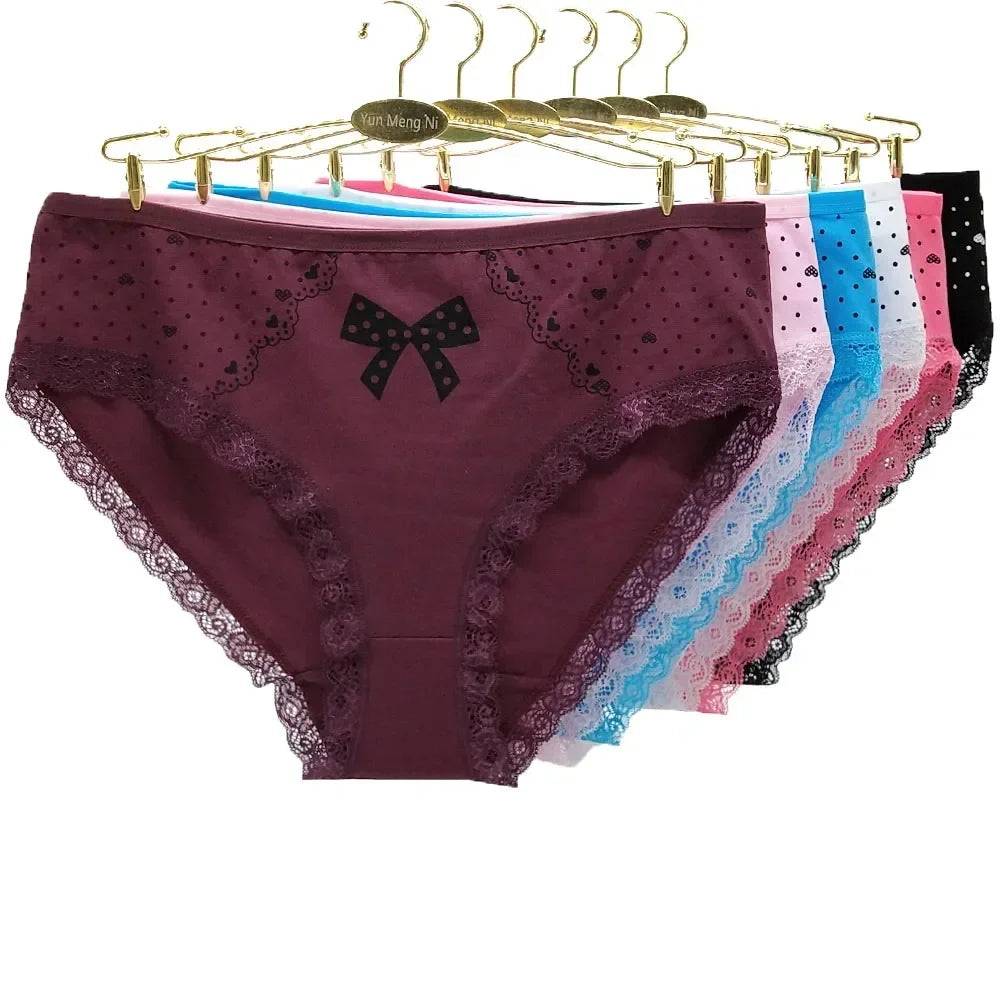 Cotton Panties Plus Size Underwear Women Briefs High Waist Panty Woman Lingerie Lady Girl Intimate 4XL 3XL 2XL 6 Pieces/Lot