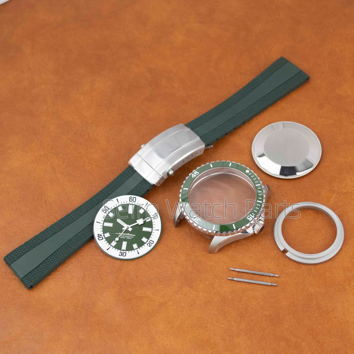 for SUPEROCEAN NH35 Case Rubber Strap Dial Hands 200m Dive Watch Men Stainless Steel Sapphire Crystal fit for NH35 NH36 Movement