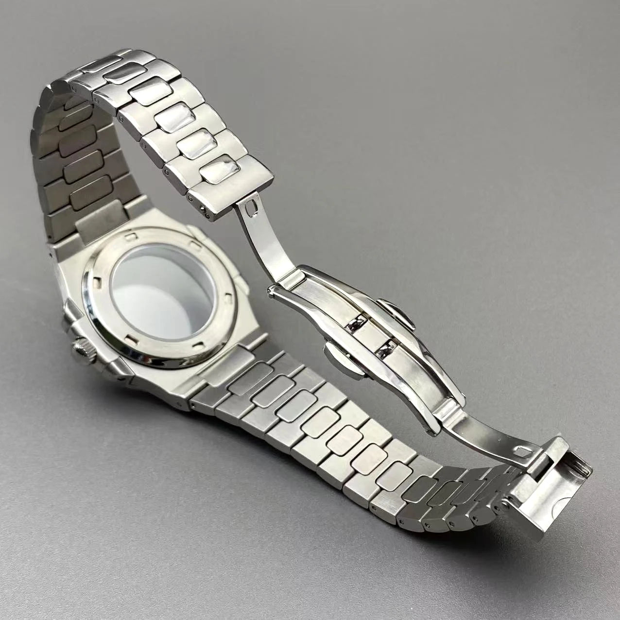43mm Silver Stainless Steel for Nautilus Case NH35 NH36 NH38 4R Movements 30.5mm Dial Men Watch Repair Replacement Case NH35