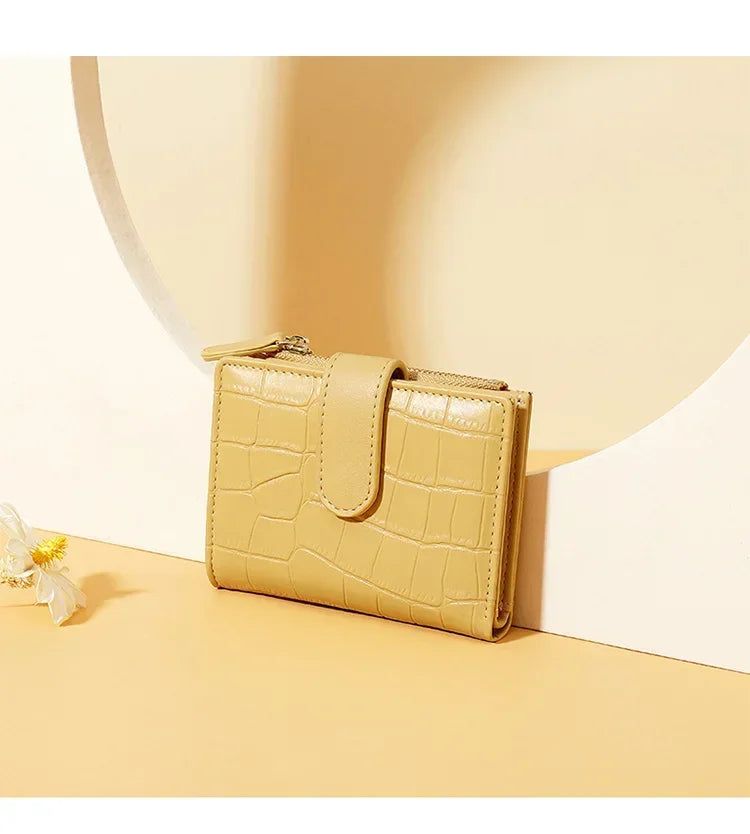 New PU Leather Design Mini Standard Purses for Women Fashion Stone Pattern Small Wallets Coin Pures Ladies Popular Card Holder