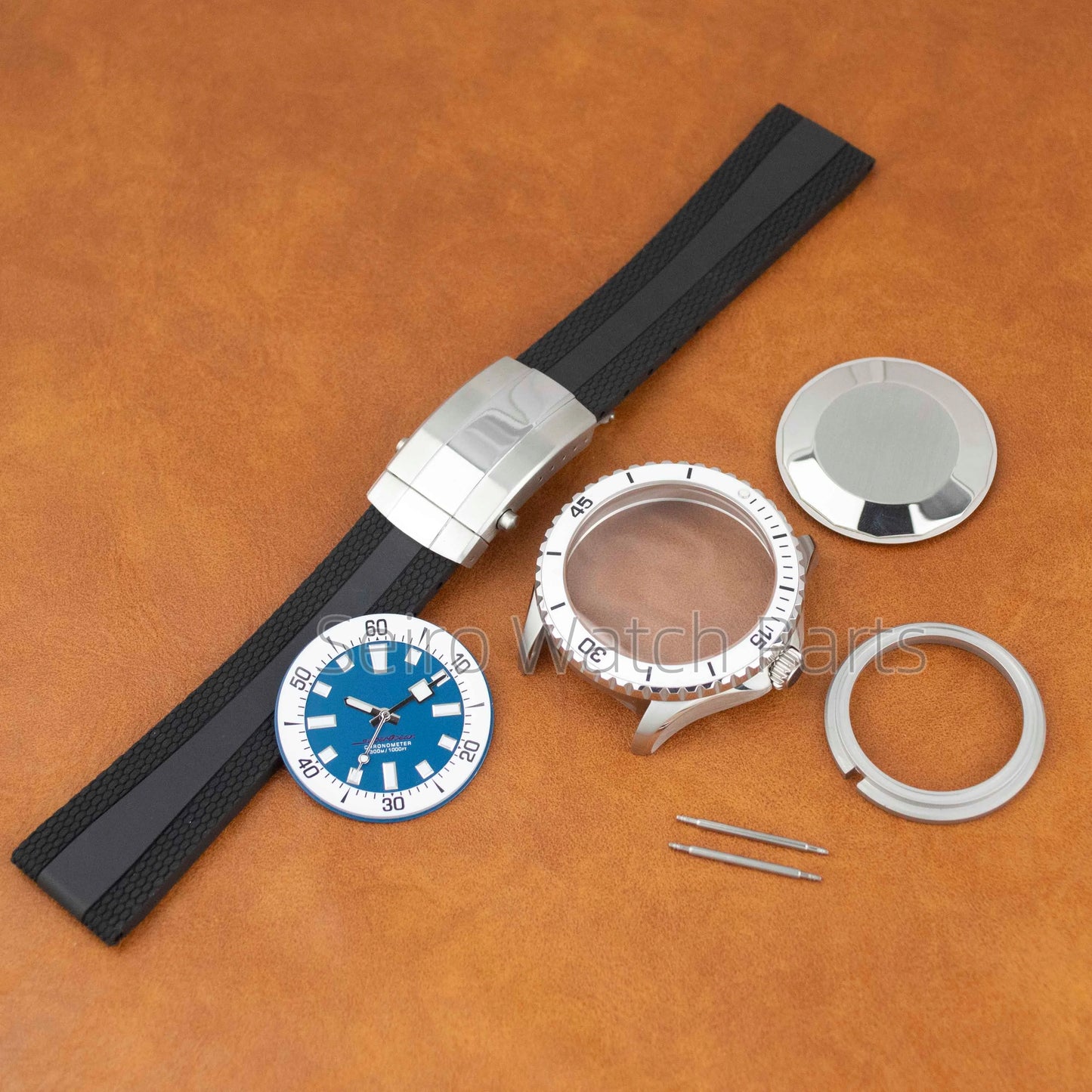 for SUPEROCEAN NH35 Case Rubber Strap Dial Hands 200m Dive Watch Men Stainless Steel Sapphire Crystal fit for NH35 NH36 Movement