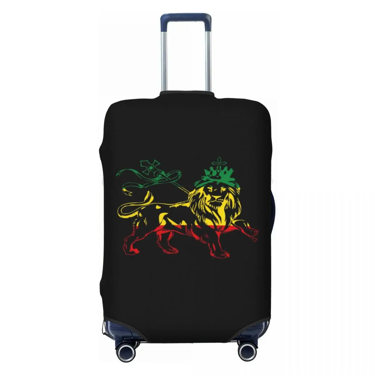 Custom Cute Jamaica Rasta Judah Lion Rastafari Flag Luggage Cover Protector Dust Proof Travel Suitcase Covers