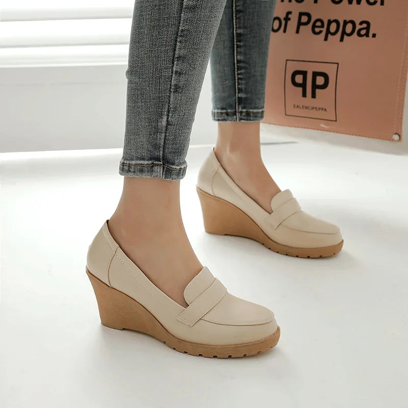 Slip On Gold  Heels Comfortable High-Heeled Shoes Shallow Mouth Pointed Pumps Sweet Sandals Ladies Clogs Wedge 2025 Slip-On Lace