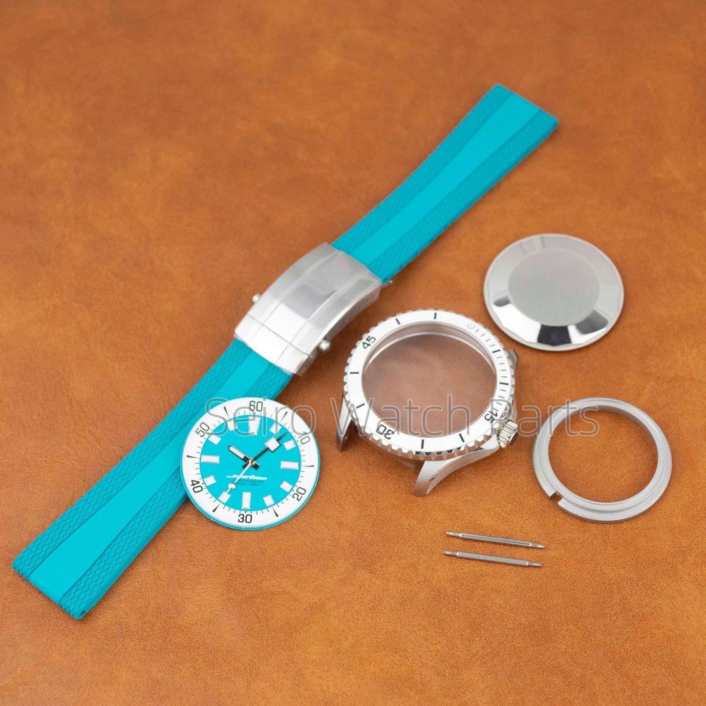 for SUPEROCEAN NH35 Case Rubber Strap Dial Hands 200m Dive Watch Men Stainless Steel Sapphire Crystal fit for NH35 NH36 Movement