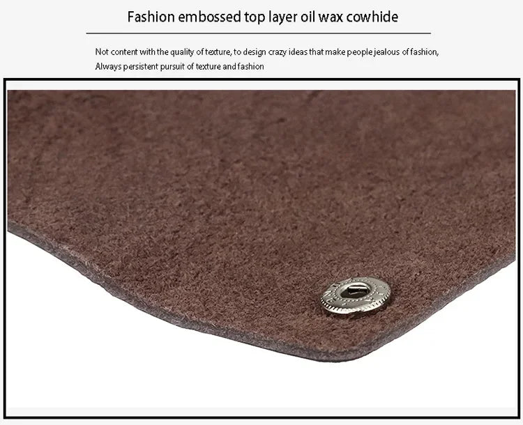 Genuine Leather Key Storage Bag Mini Universal Key Pack Housekeeper Metal Hook Key Holder Wallet for Men and Women