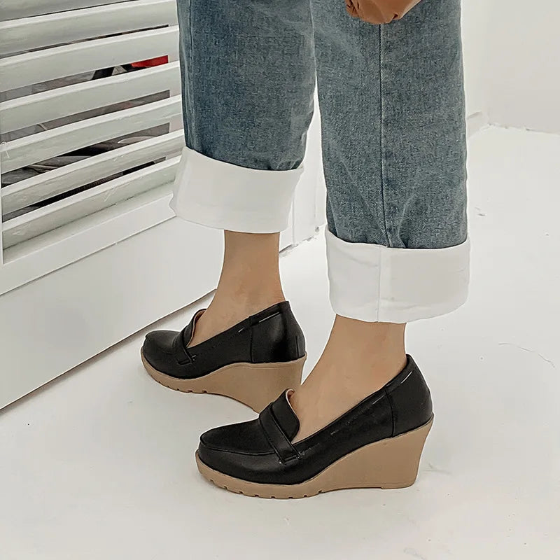 Slip On Gold  Heels Comfortable High-Heeled Shoes Shallow Mouth Pointed Pumps Sweet Sandals Ladies Clogs Wedge 2025 Slip-On Lace