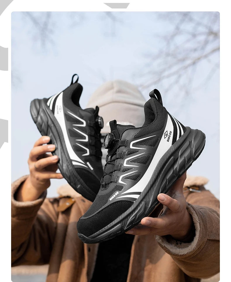 Rotating Button Men Shoes Security Sneakers Steel Toe Shoes Puncture-Proof work Shoes Anti-smash Sport Safety Shoes Protective