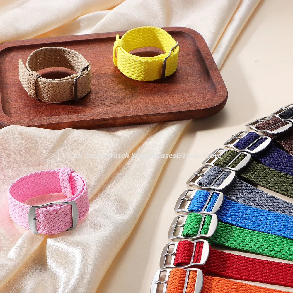 14mm 16mm 18mm 20mm 22mm Perlon Weave Band Nylon Watch Strap Fabric Woven Wristband Woven Women Men Bracelet Watch Accessories