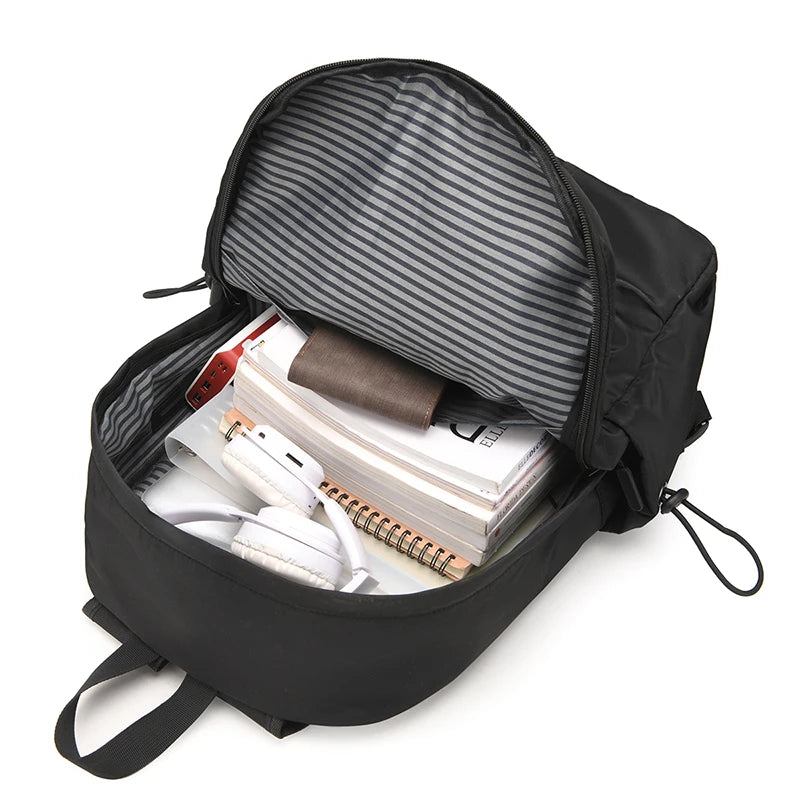 Boys' school backpack, university backpack, waterproof and lightweight black backpack, casual day bag, boys' and girls' backpack