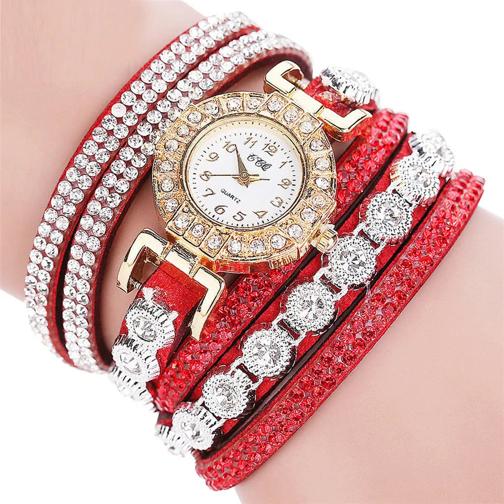Women Watch Fashion Leather With Diamond Bracelets for Women Clock Ladies Watches Casual Fashion Noble Elegant Relogio Feminino