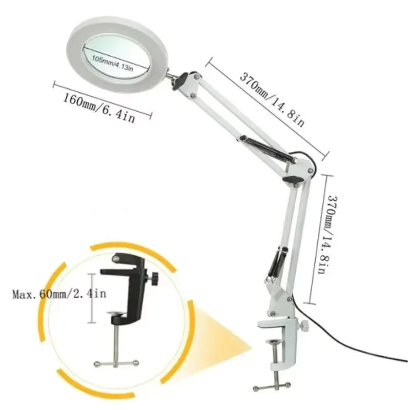 72LED 8X/10X NEW Illuminated Magnifier USB 3 Colors LED Magnifying Glass For Skincare Beauty/Table Lamp/Soldering Iron Repair