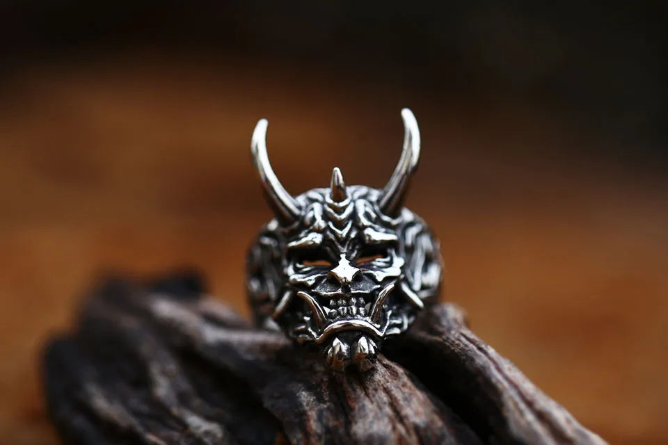 BEIER 2022 New Creative Design Prajna Mask Ring Japanese Gothic Popular Jewelry Gift Locomotive Jewelry