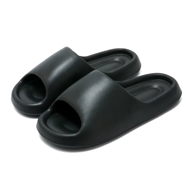 Soft Home Slippers Couple Summer Indoor Skid Proof Bathroom Slippers Sandals Hotel Solid Color Men Women Flip Flops Flat Shoes