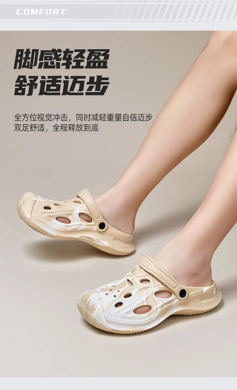 Comwarm Men's Summer Clogs Slippers New Fashion Camouflage Garden Sandals Outdoor Classic Beach Slippers Soft EVA House Slides