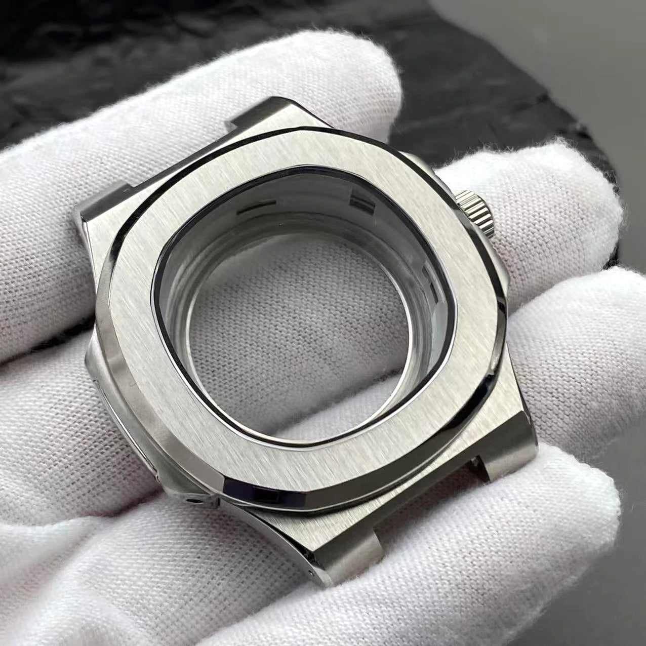 43mm Silver Stainless Steel for Nautilus Case NH35 NH36 NH38 4R Movements 30.5mm Dial Men Watch Repair Replacement Case NH35