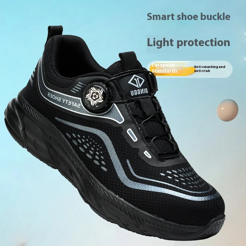Rotating Button Men Shoes Security Sneakers Steel Toe Shoes Puncture-Proof work Shoes Anti-smash Sport Safety Shoes Protective