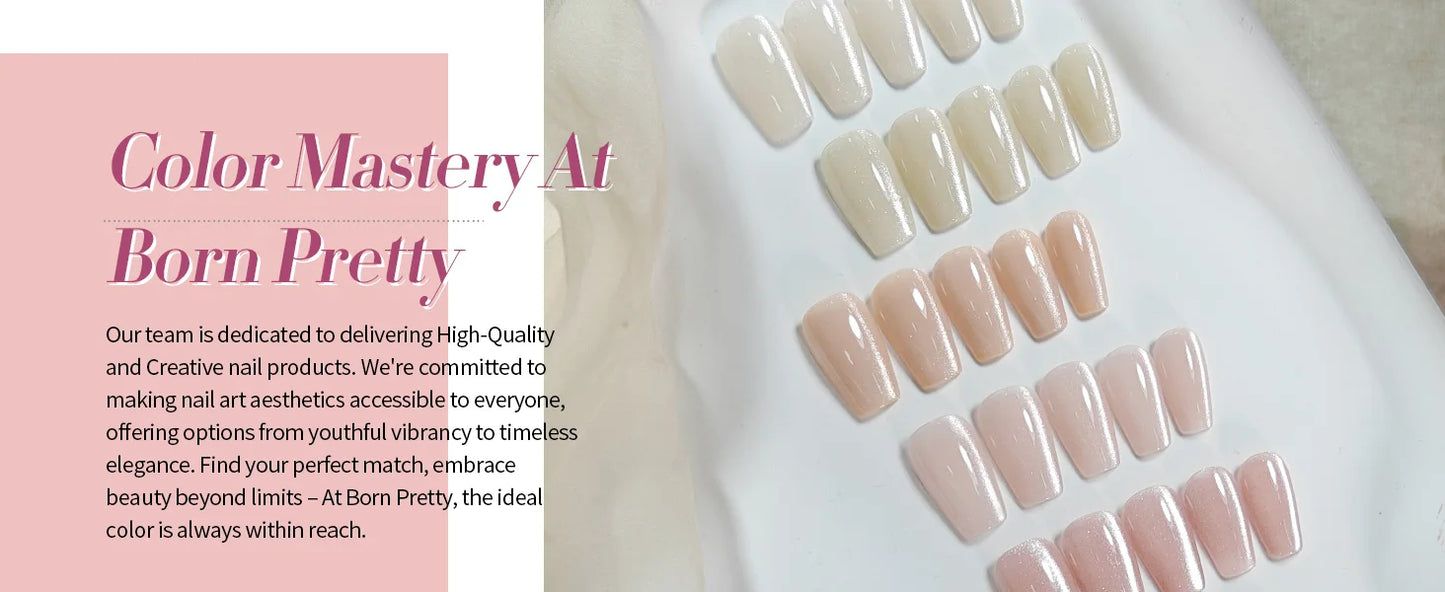 BORN PRETTY 6PCS Pink Ocean Cat Nail Gel Polish Set With Magnet Stick Jelly Holographics Magnetic Nail Kit Salon Art Manicure