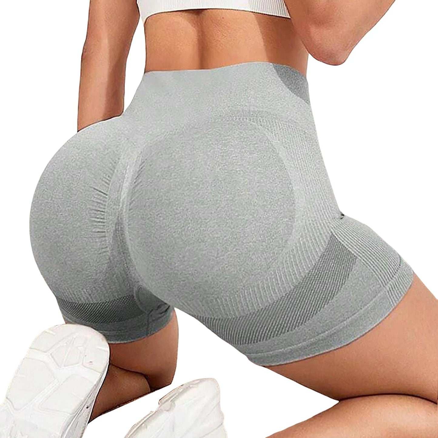 Yoga Shorts Women High Waist Push Up Sport Shorts Slim Workout Shorts with Side Drawstrings for Fitness Gym Training Cycling