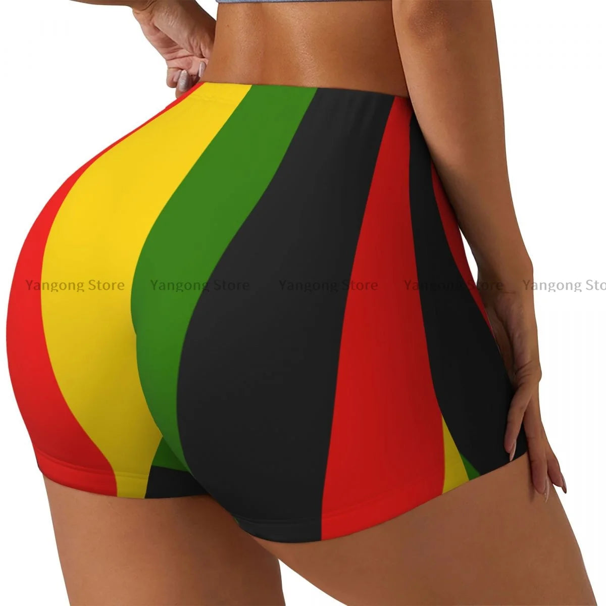 25/26 Women Yoga Shorts Jamaica Chevron Pattern Workout Shorts Fitness Quick-dry Ladies Yoga Gym Running Short Pants Sportswear