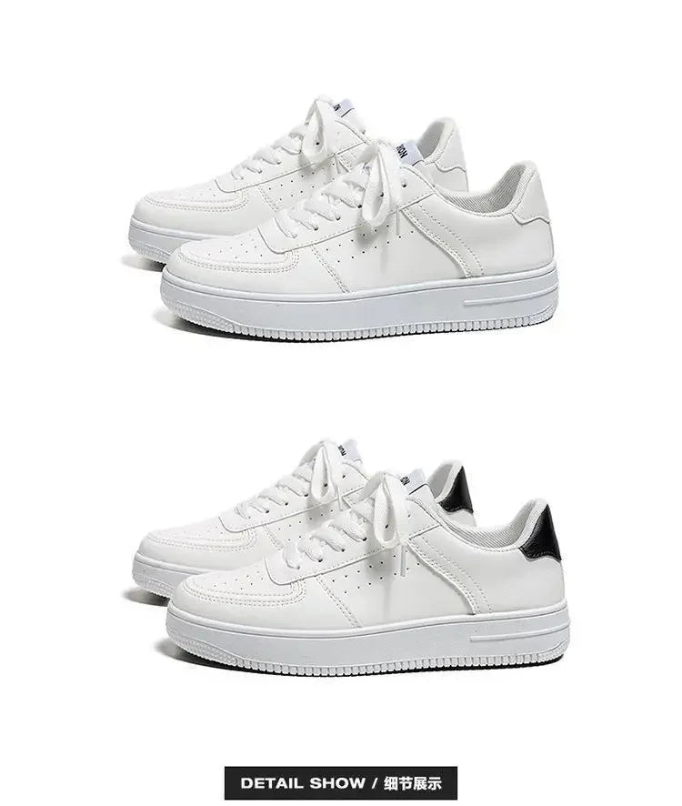 **2025 New White Shoes for Men's Spring Youth Casual Versatile Men's Shoes for Students Pure White Sports Board Shoes