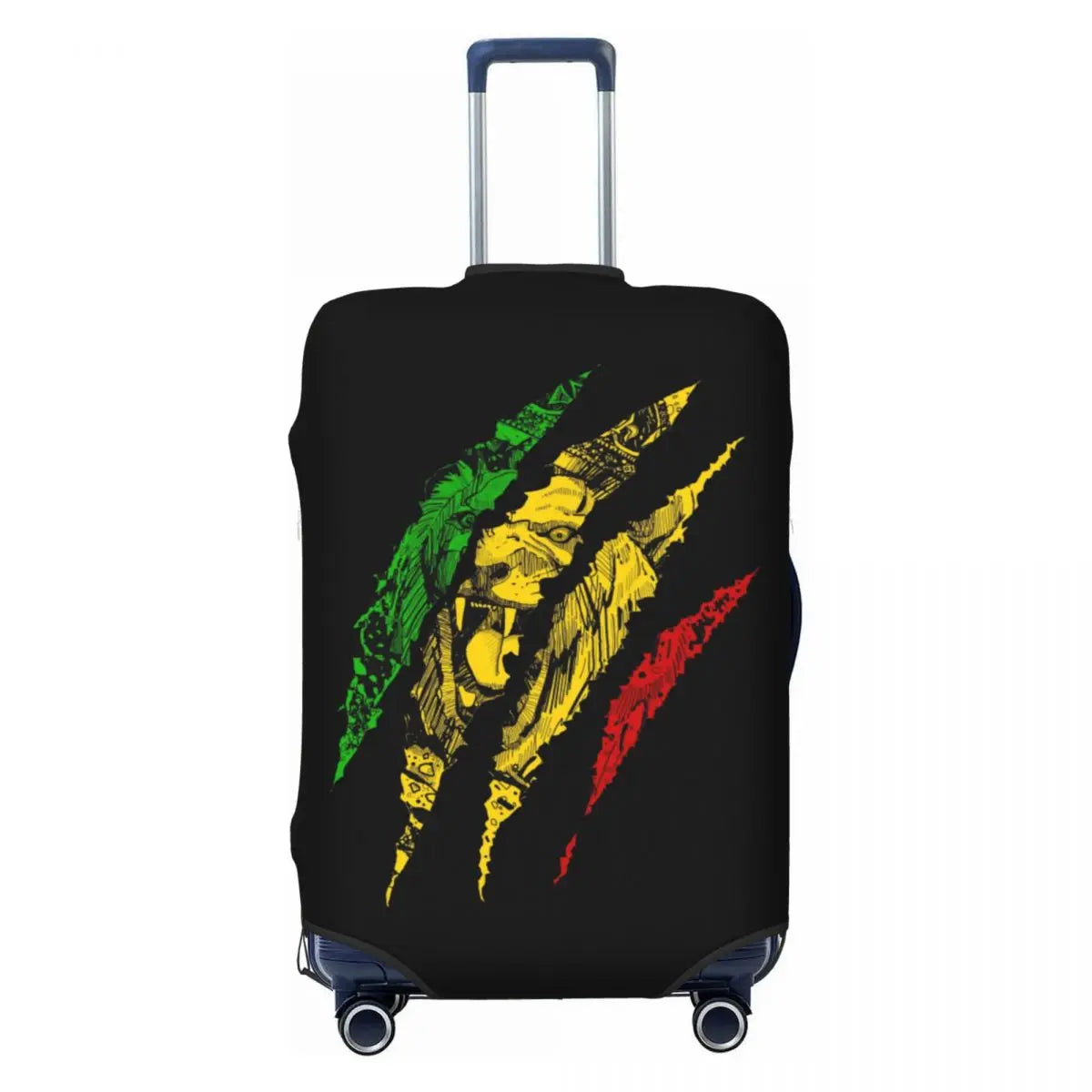 Custom Cute Jamaica Rasta Judah Lion Rastafari Flag Luggage Cover Protector Dust Proof Travel Suitcase Covers