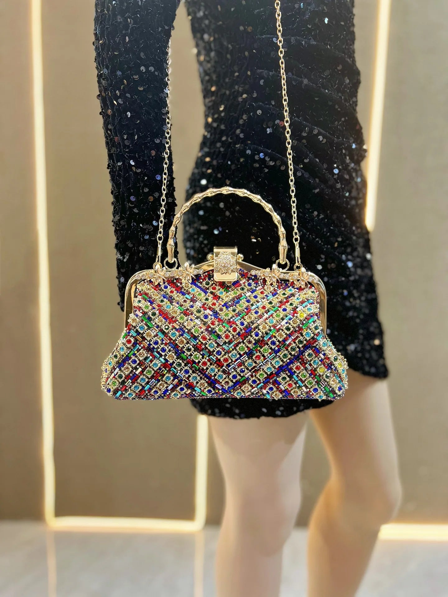 Luxury Crystal Shiny Rhinestones Diamonds Evening Bag Women Glitter Handbag Wedding Party Clutch Purse Shoulder Bag 2025 New