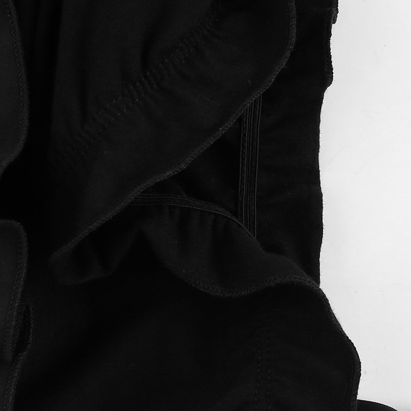 Puloru Gothic Black Bloomer Shorts Women's Summer Elastic Waist Ruffle Layered Shorts Harajuku Streetwear High Waist Bottoms