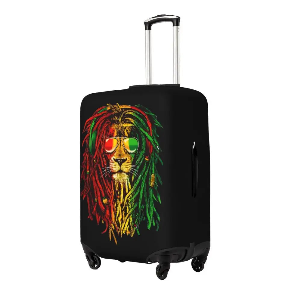 Custom Cute Jamaica Rasta Judah Lion Rastafari Flag Luggage Cover Protector Dust Proof Travel Suitcase Covers