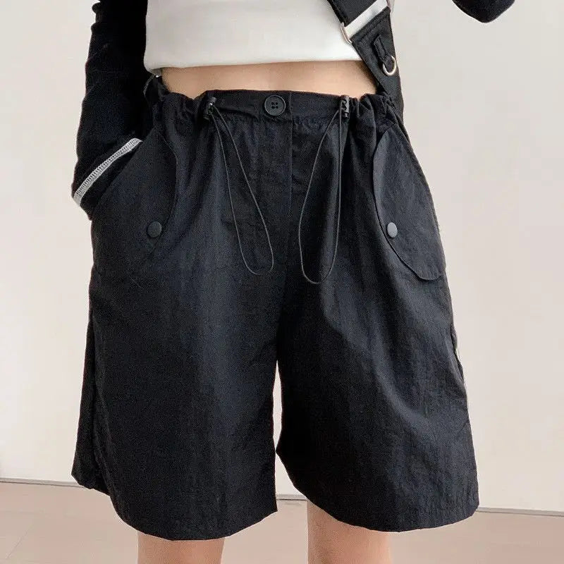 Working Shorts for Women in Summer Thin New Style Khaki A-line Casual Loose Wide-leg Sports Five-point Pants