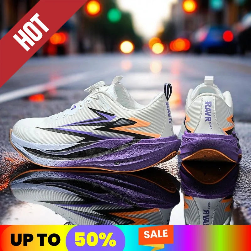 Running Sneakers Men Lightweight Breathable Wear-Resistant Carbon Plate Shoes Comfort Marathon Athletic Sports Shoes for Man