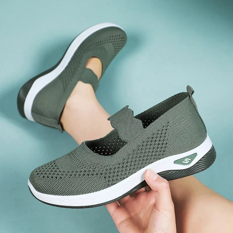 Women Lightweight Breathable Mesh Sneakers Spring Summer Slip On Casual Sports Shoes Woman Plus Size Comfort Non Slip Flat Shoes