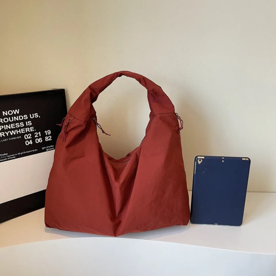 Japanese Fashion Casual Nylon Tote Bag Women 2025 New Style Trend All-match Large Capacity Underarm Bag Commuter Shoulder Bag