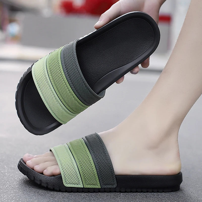 Summer Men Slippers Gradient Design Sandals Outdoor Clogs Soft Beach Slippers Comfortable Casual Indoor Home Shoe For Male 38-47
