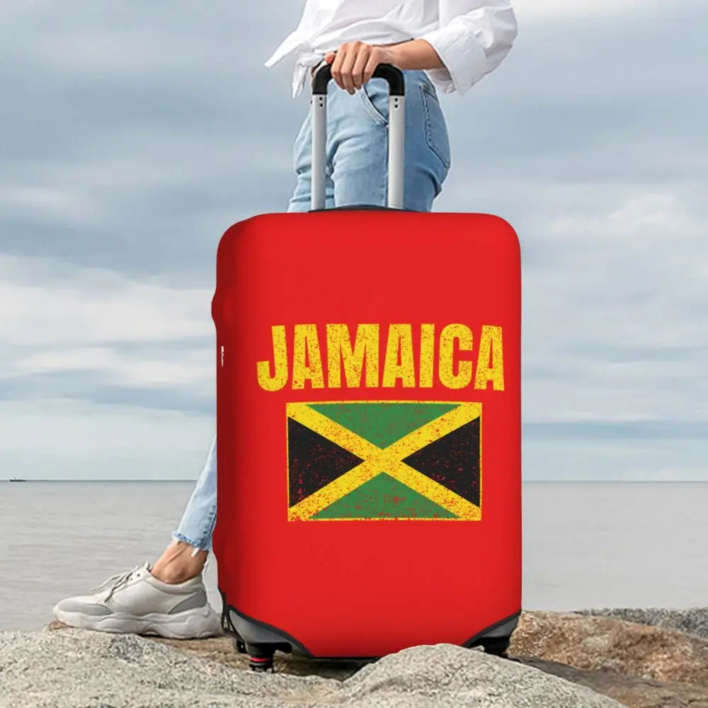Custom Cute Jamaica Rasta Judah Lion Rastafari Flag Luggage Cover Protector Dust Proof Travel Suitcase Covers